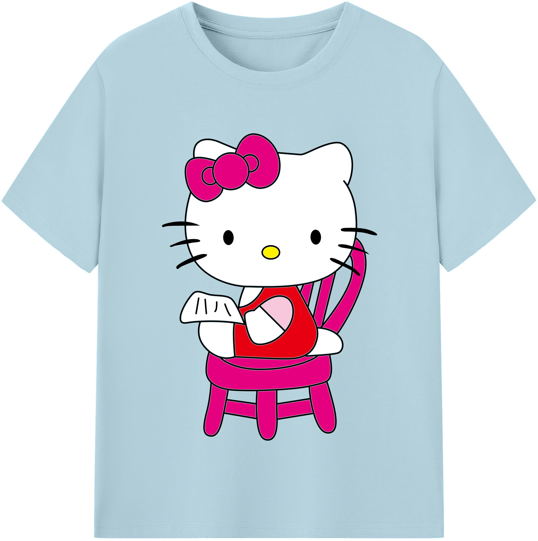 （画像用） Hello Kitty ハローキティ 綿100％半袖Tシャツ（フロントプリント）